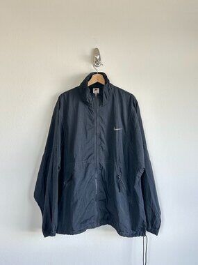 Vintage Retro Nike black on black logo windbreaker jacket  Size XL